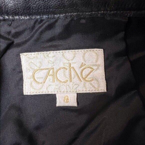 Cache Leather Pants High Rise Black Size 8 - Picture 8 of 11